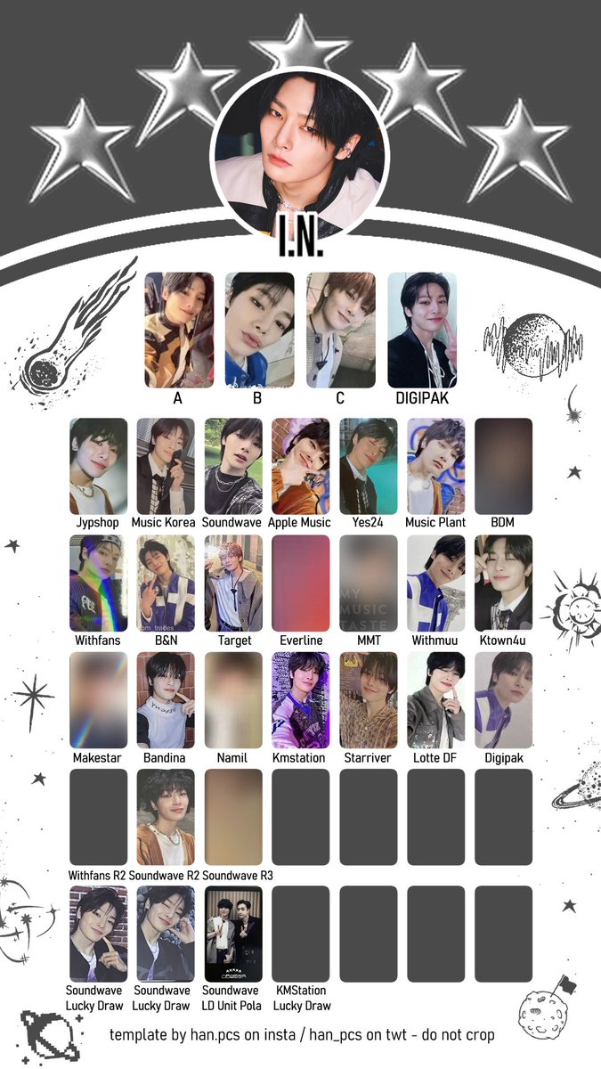 Five Star Stray Kids album + pre order benefit pc template! Up to