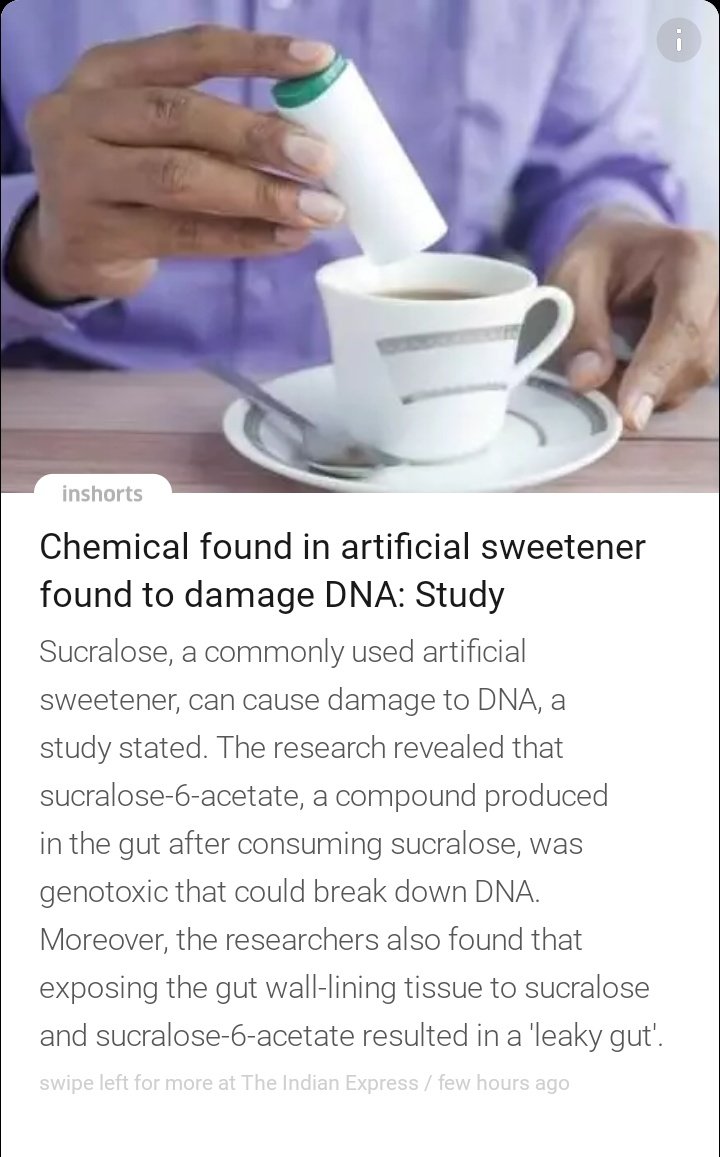 आनंद कुळकर्णी 🚩🇮🇳 on Twitter "Sugar substitutes are more dangerous than Sugar..."