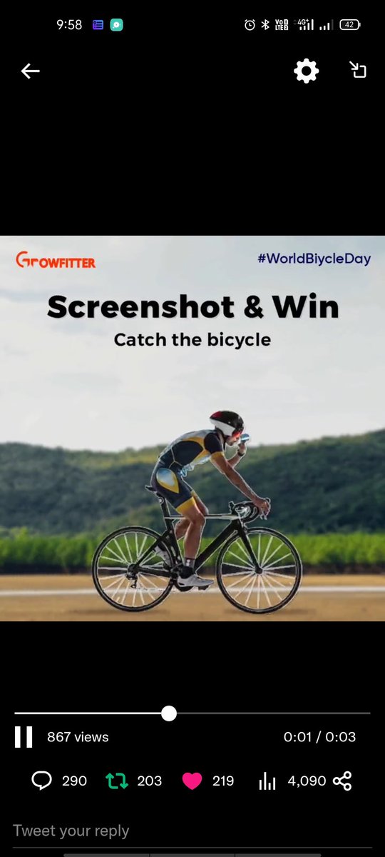 @growfitter @growfitter #growfitter 

Thanks for the opportunity 😄.

Tagging and nominating three friends : 
@FulSachin 
@I_am_Mahesh_D 
@anii_tiwarii 

#Giveaway #giveawayalert #contesalert #bicycle #win #WorldBicycleDay #team #giveaways #growfitter