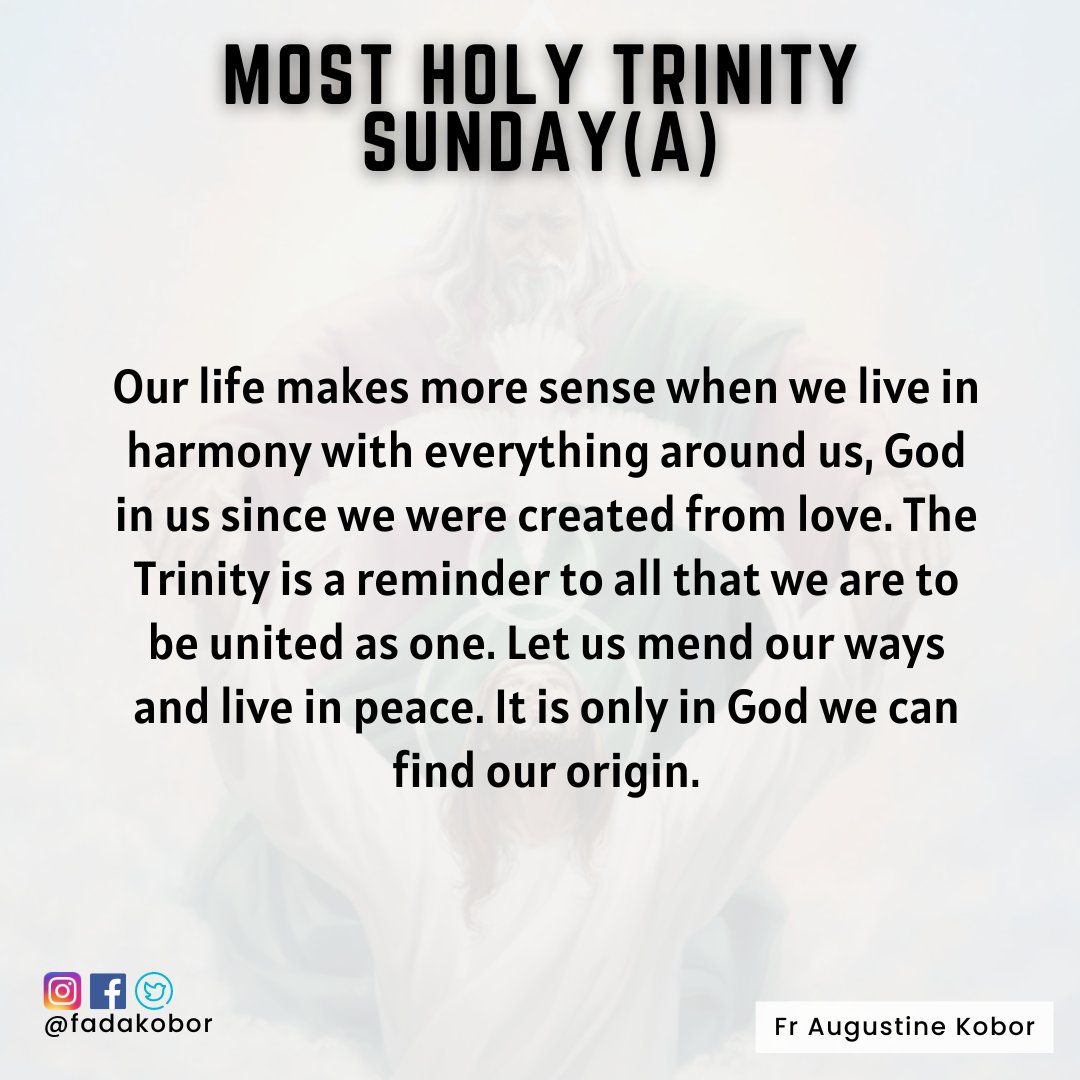 We are not just made of love, we are made from love.

#HolyTrinity
#CatholicTwitter 
#Love