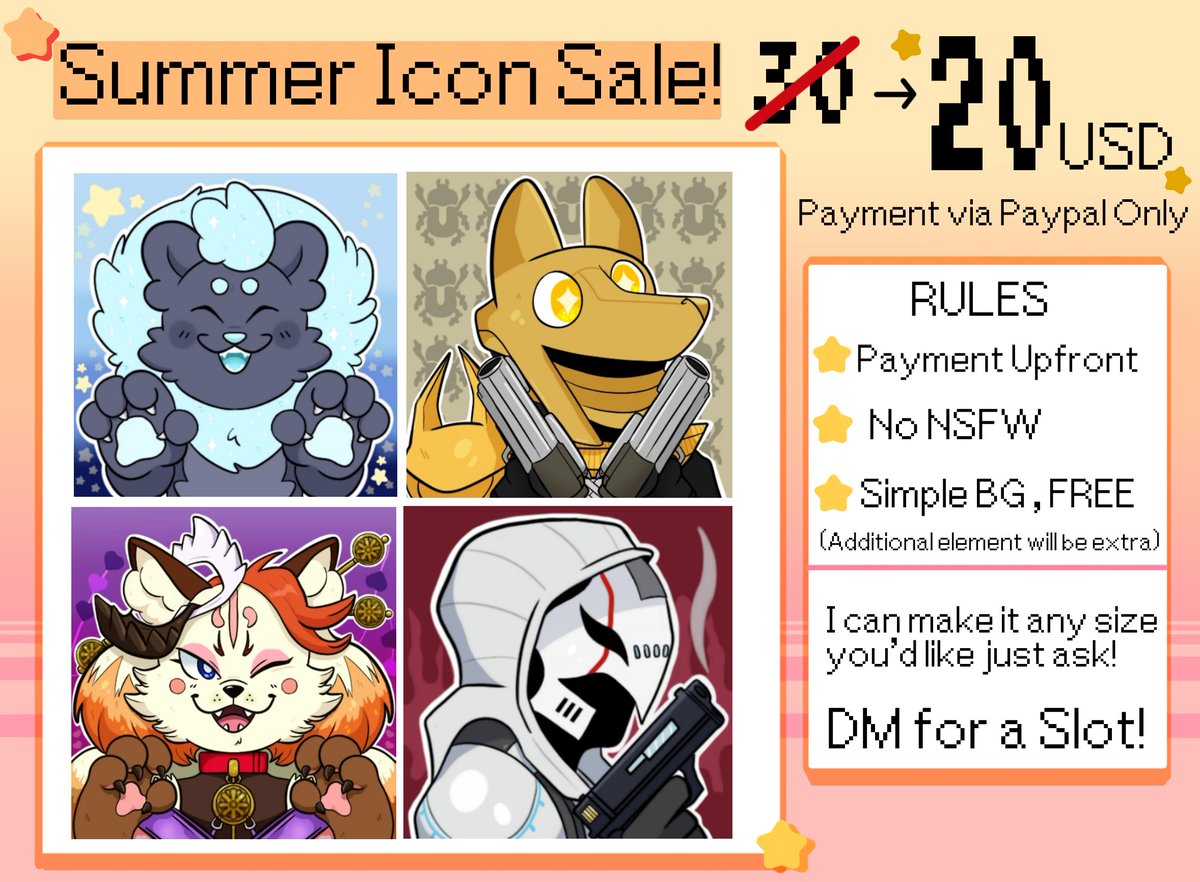 _Sockopunch_'s tweet image. opening icon commissions for a bit to get back into the swing of commissions, please RT/Boost if you can :)