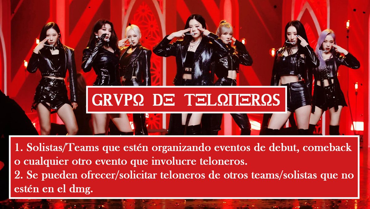 dc7world's tweet photo. 🌺 𝐆𝐑𝐔𝐏𝐎 𝐃𝐄 𝐓𝐄𝐋𝐎𝐍𝐄𝐑𝐎𝐒 🌺

¿Cansados de la misma era? ¿Necesitas teloneros? Ven a nuestro grupo de teloneros para lograr salir de eras eternas. Solo comenten para agregarlos al dmg (Importante tener sus dms abiertos). 

¡Agradecemos un rt para difundir! https://t.co/a2gJi1i2IX