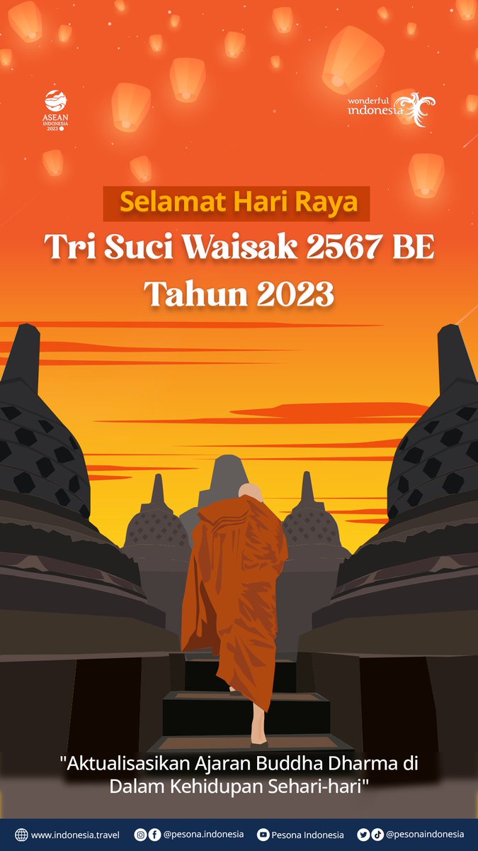 Selamat Hari Raya Tri Suci Waisak 2567 BE

Jadikan momentum Waisak untuk Memperkuat Persatuan dan Kesatuan Bangsa Serta Perdamaian Dunia

#Waisak2023 
#waisak