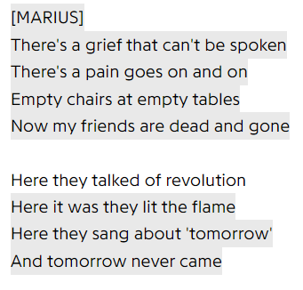 'empty chairs at empty tables' from les mis is SUCH a song for chuuya & the flags. it makes me miserable