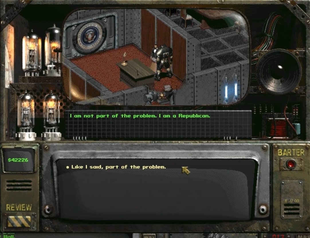 Fallout 2's writing has aged like fine wine, even if it's UI hasn't