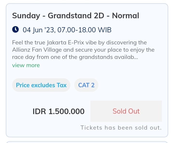 jual tiket FORMULA E FESTIVAL 3 350rb/tiket & Granstand 2D 600rb/tiket  jual under price dibawah harga web.. Minat WA 082225494952 cod venue #WTs #jualtiket #JakartaEPrix #FormulaE #2023jakartaeprix #jakartainternationaleprix