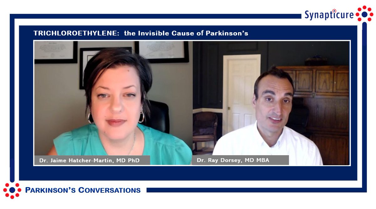 WEBINAR with @RayDorseyNeuro & @DrJaimeMartin re possible causes of #parkinsonsdisease

➡️ synapticure.com/blog/dorsey-tc…

They discussed how chemical TCE, pesticides & herbicides increase risk of #parkinsons & maybe #ALS

#parkinsonsresearch #EndPD #dopamine #toxicology #neurologist