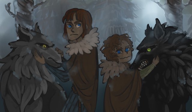 brandon and rickon stark “lost wolves of winterfell”