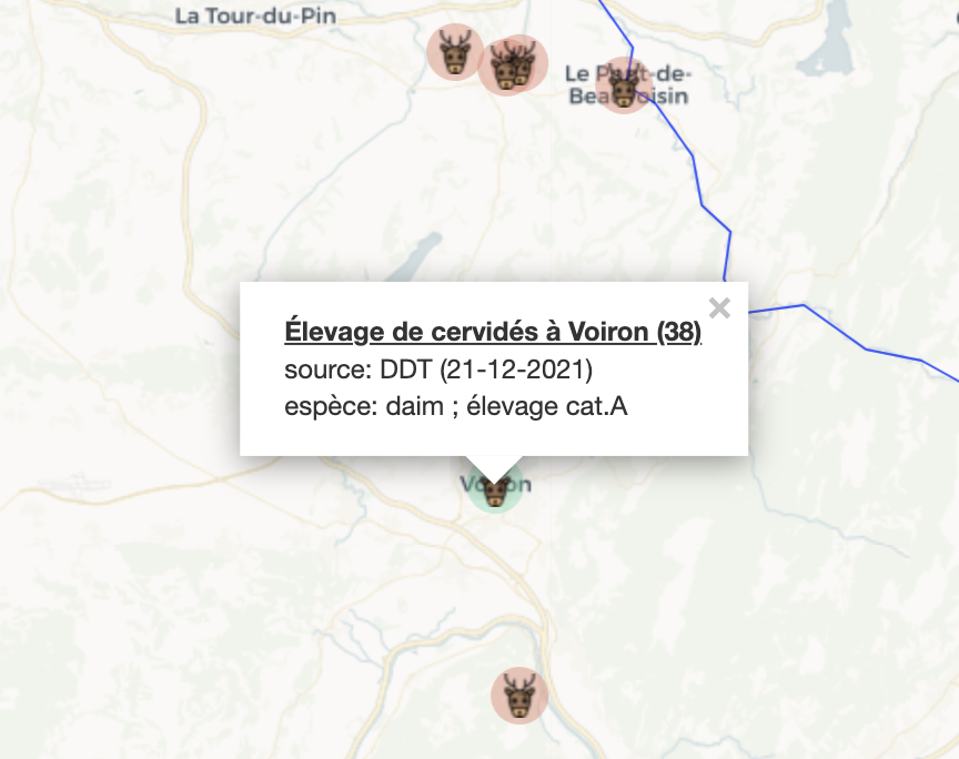FrancAller_info's tweet photo. Ah, encore un élevage de #daims pour la #chasse...
(47% des élevages de grand gibier recensés par #OneVoiceAnimal).
Cette fois, à #Voiron en #Isère.
Souci, je n'en trouve pas trace. En revanche, la ville a quelques daims dans le jardin de ville.
Encore une confusion sur la fameuse carte des élevage de grand gibier façon @onevoiceanimal ? 🤷♂️
➡️ https://t.co/SYnEGcCkte
Les daims de la ville de Voiron en vidéo ➡️ https://t.co/LBjTFQemqy
