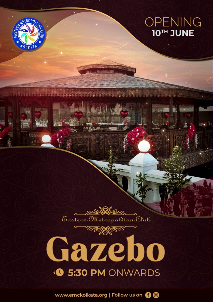 EasternMetropo1's tweet photo. Just about a Week Away from Lights! Camera 📸 &amp; Gazebo! The Countdown ✨ has Begun! 

#corporateevents #banquets #gazebo #conference #india #kolkata #kolkataclubs #PremiumClub #easternmetropolitanclub #floatingrestaurant #lights #illuminateddecor
#instagood #instapic https://t.co/vjw8iGBCSL