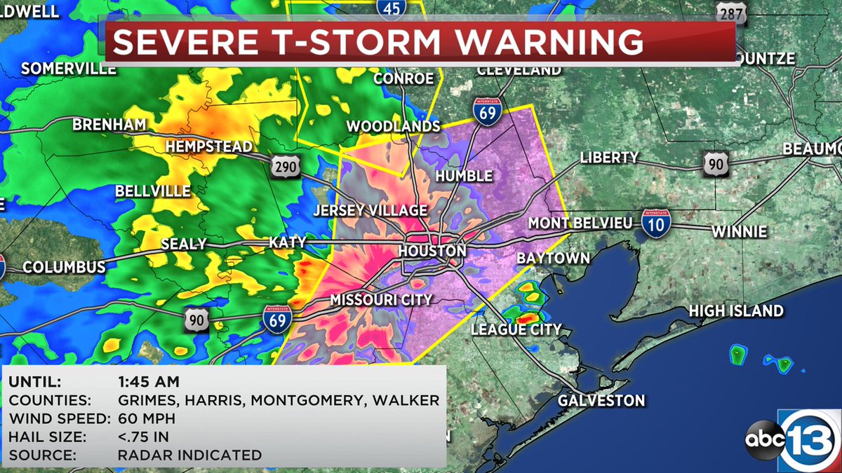 Houston Weather on Twitter "A SEVERE THUNDERSTORM WARNING has been