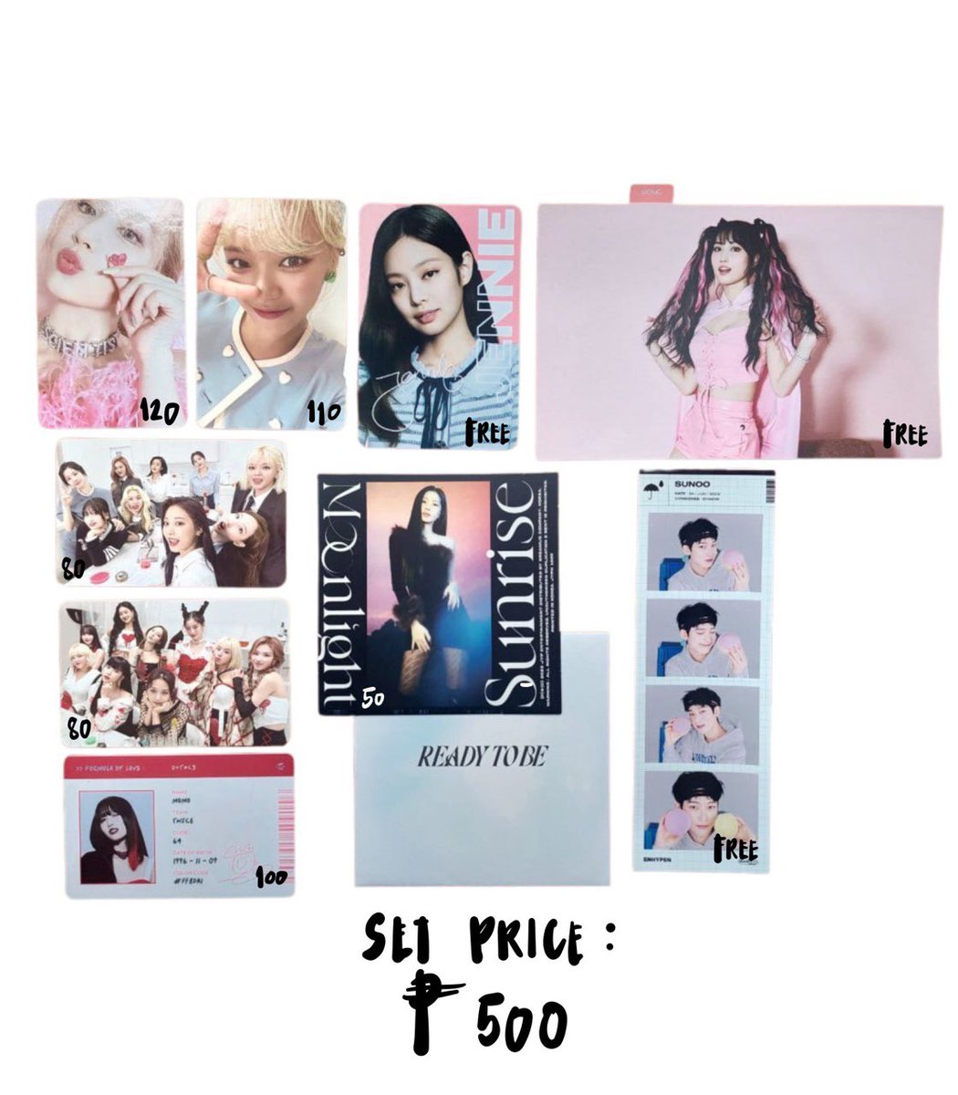 minesoonwoo's tweet photo. wts lfb ph twice decluttering sale !

take all for P500  
— FREE jennie oreo pc, momo index card and sunoo ggu ggu 4 cut and more freebies  
— can also be traded to my wishlist (whole set:n)  

reply/dm to claim. please help rt ! https://t.co/hiGL2xuEHy