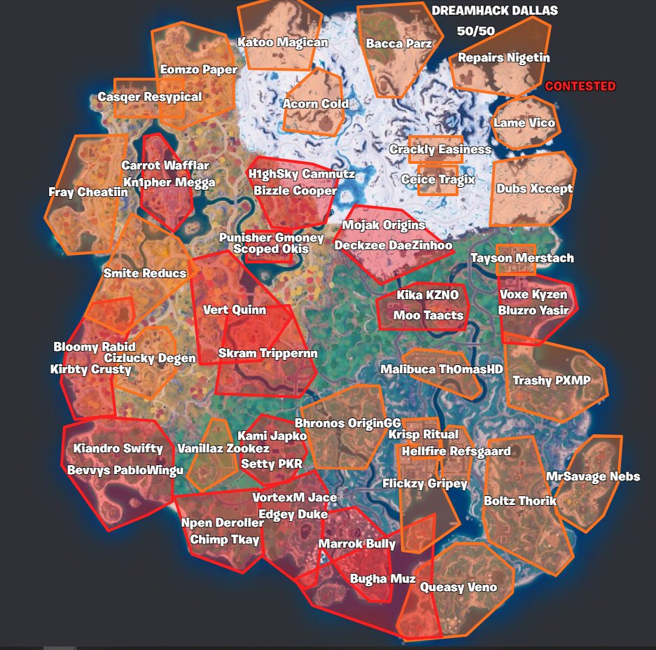 Fortnite Comp Report on Twitter "DreamHack Dallas Finals Map 🔴 Who you