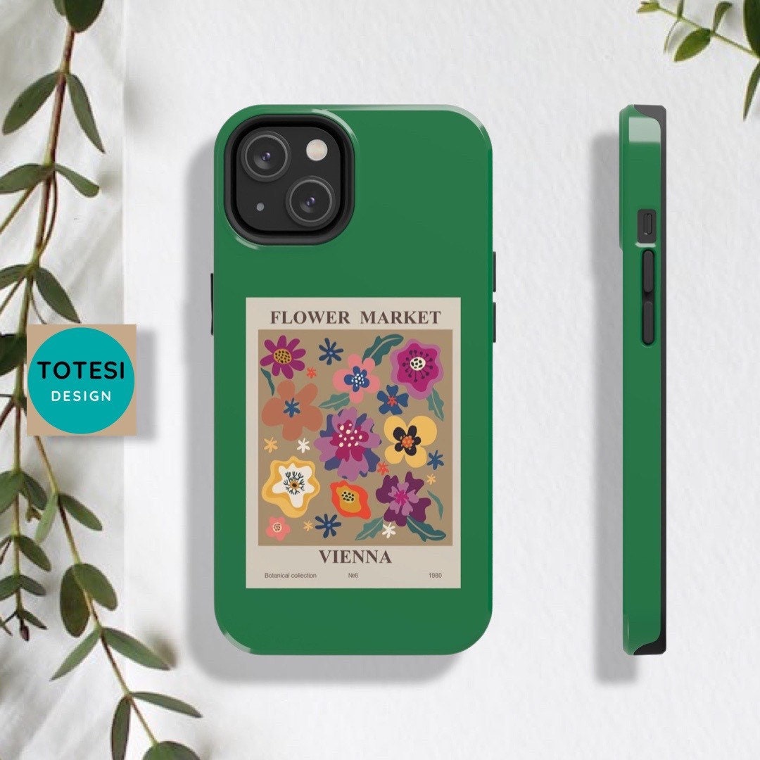 Totesi3's tweet image. Dark Green Flower Market Vienna  - iPhone Tough case aesthetic 11, 12, 13, 14, Pro, Pro Max, Plus, Mini - Floral, Boho, Vintage tuppu.net/bad827ae #iPhonecases #etsyfinds #Iphone12Case
