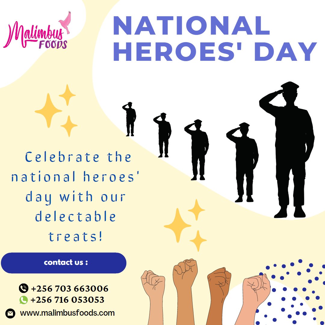 Celebrate the national l heroes' day with our delectable treats!
WHATSAPP : +256 716 053053
ORDER NOW : +256703663006
:
:
#NationalHeroesDay #nairobikenya #nature #usa #photography #life #ugandan #gainwithxtiandela #follow #wasafi #wcb #canada #igkenya #african #igerskenya