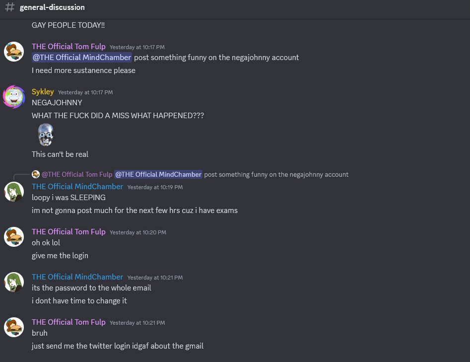 K175U's tweet photo. 🧵Nega Johnny Shenanigans:
For reasons unknown, stormy dislikes that johnny guy. As such, stormy egged on some of her friends to "troll" him. When criticized about this, the server reacted with, erhm, this I guess. As the server is public, I am leaving the names and icons. https://t.co/5gCWJ97KdB