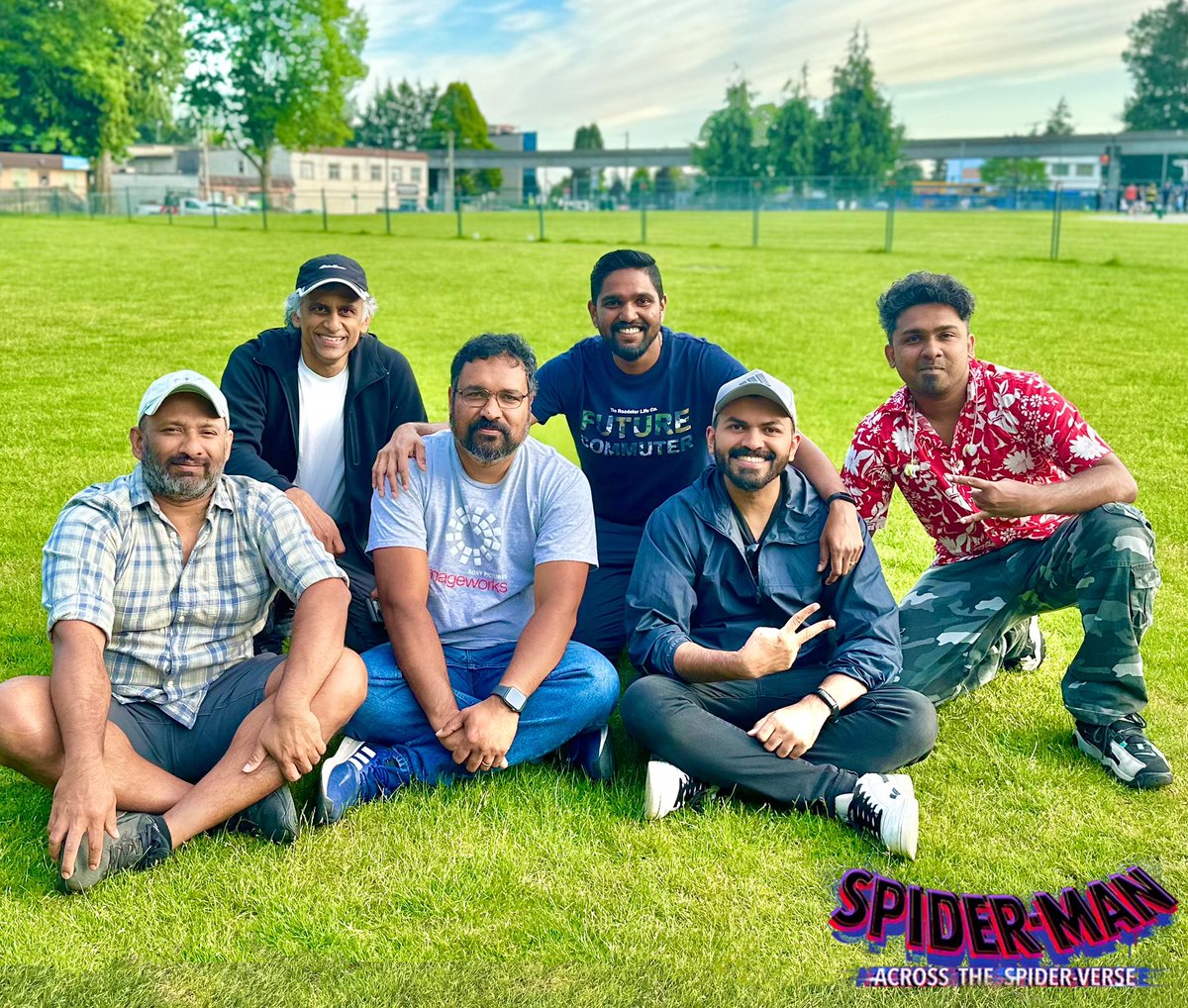 Our small group of Animators and Software Engineers from Kerala , #India  who worked on the amazing #AcrossTheSpiderVerse movie… 

Kidu padam aan, Dont miss it in cinema guys…  #malayalam #movies #Kerala 

Me, Nideep, Sinu,Kurian,Binku and Joseph :)