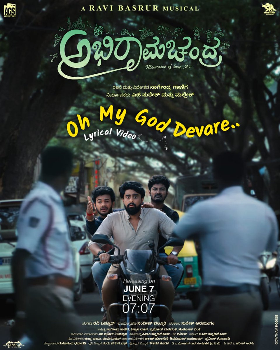 Ravi Basrur (@ravibasrur) on Twitter photo #OhMyGodDevare Here’s our poster of first song releasing on JUNE 7 @ 7:07 PM
Trend loading…
<a href="/nagendra_ganiga/">Nagendra Ganiga</a>
<a href="/RathaKirana/">Ratha Kirana</a>
<a href="/sidmoolimani/">siddu.moolimani</a>
<a href="/natyaranga/">NATYA RANGA</a>
<a href="/shivaniirai/">Shivani Rai</a> #OhMyGodDevare Here’s our poster of first song releasing on JUNE 7 @ 7:07 PM
Trend loading…
<a href="/nagendra_ganiga/">Nagendra Ganiga</a>
<a href="/RathaKirana/">Ratha Kirana</a>
<a href="/sidmoolimani/">siddu.moolimani</a>
<a href="/natyaranga/">NATYA RANGA</a>
<a href="/shivaniirai/">Shivani Rai</a>