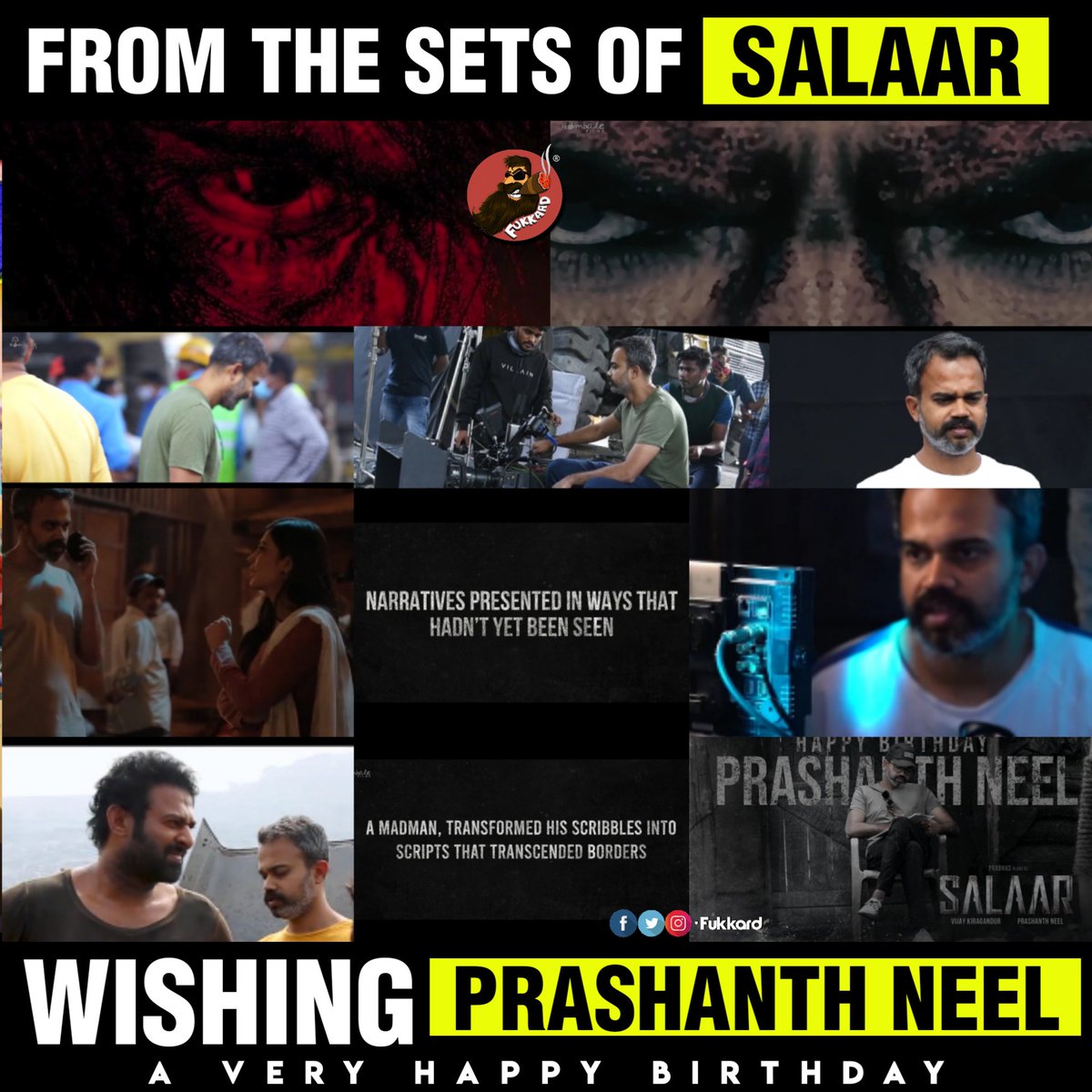 From the sets of #SalaarTheSaga 🎥

#HBDPrashanthNeel #Prabhas #Salaar #PrashanthNeel