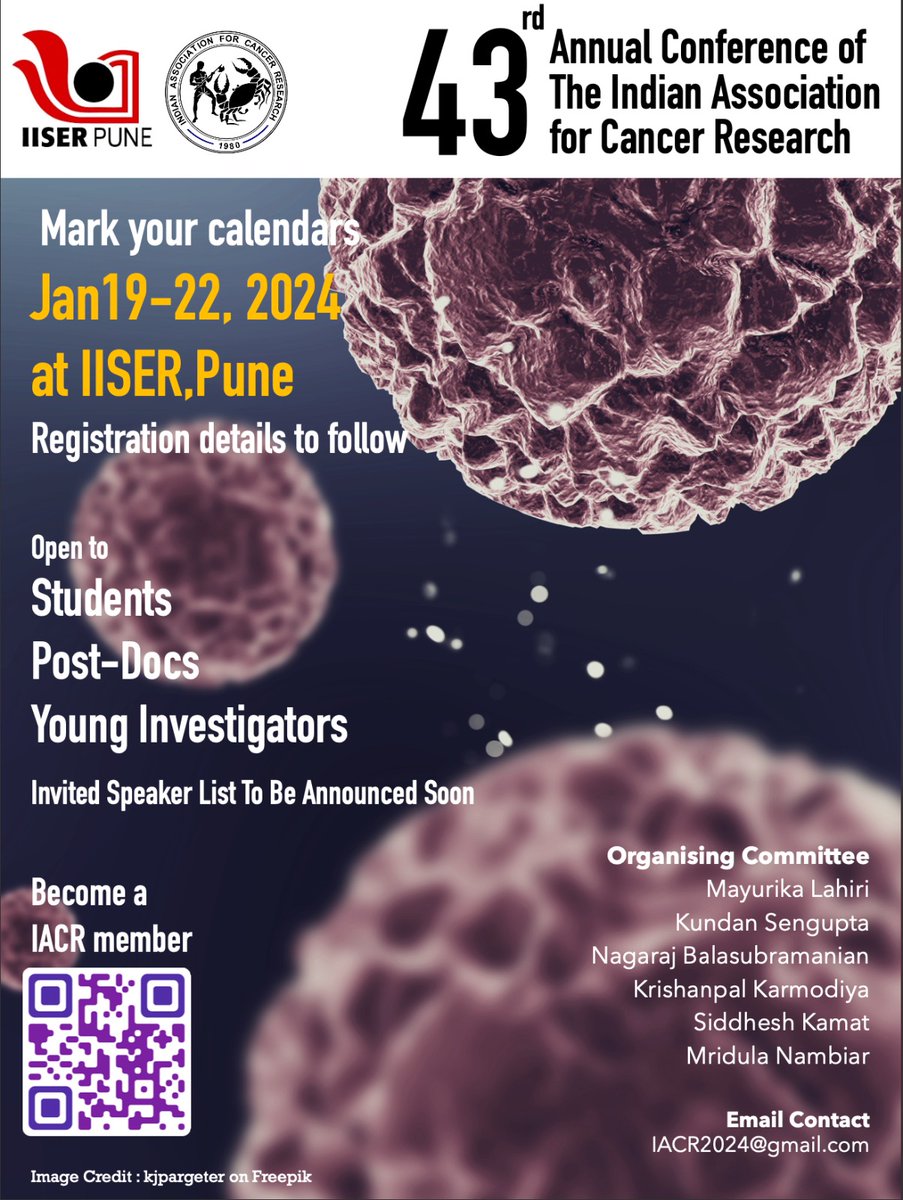 iam_Mridula's tweet image. Please mark your calendars for this exciting meeting @IISERPune @IACR2024
More details to follow soon.....
iacr.in