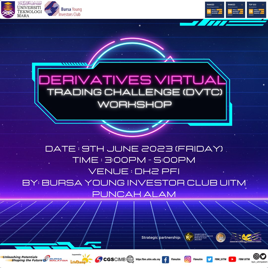 Hello everyone we will be organizing a workshop soon in less than a week therefore we are pleased to invite you to join our event Derivates Virtual Trading Challenge (DVTC) Workshop.

If you are interested, register here ✨:🔗forms.gle/jPnj1ehDuutALq…