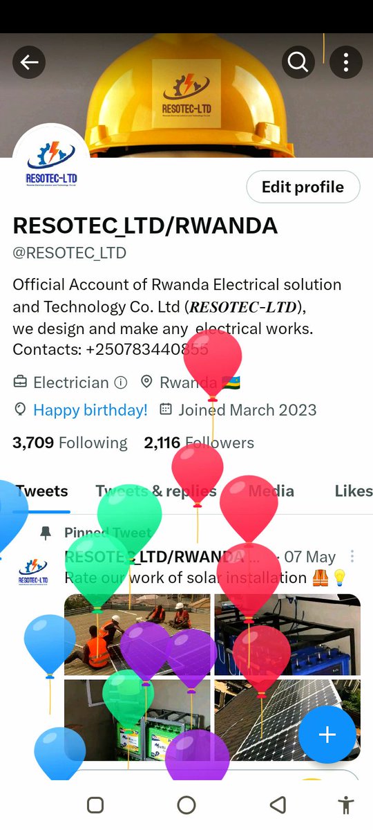 Twitter fam 🥰 it's our BD 🎉 of 2years providing good quality of electrical services!!!