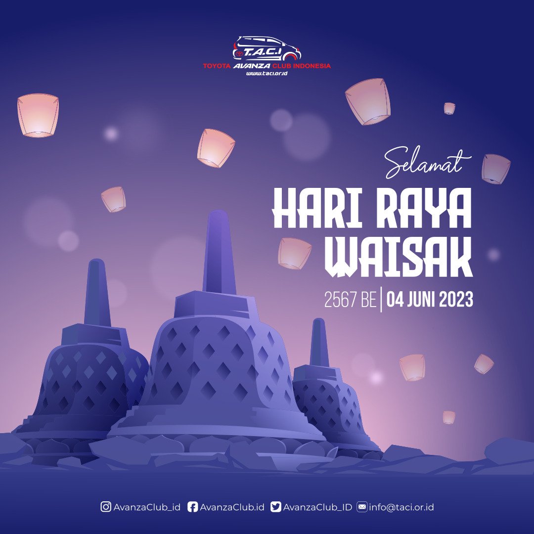 AvanzaClub_ID's tweet image. Selamat Memperingati Hari Raya Waisak

*2567BE/4 Mei 2023* 

Ll
#TACI #waisak #ToyotaAvanzaClubIndonesia #DrivingWithManners #TACIBAN9KIT #AlwaysDriveSafely #LetsGoBeyond #komunitasotomotif
