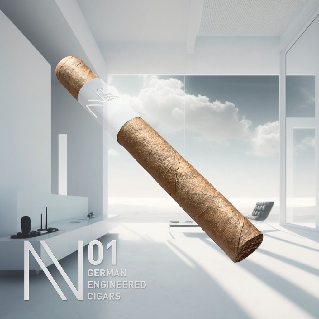 #NN01 Aroma profile: In a white room, in a comfortable lounge chair, your senses guiding you, feeling free and light-hearted.⁠
⁠
Background image created by #AI in Dall-E. #Cigar hand-rolled in the Dominicans.⁠
#CigarStyle