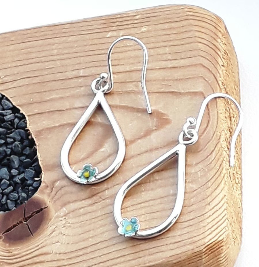 So pretty! Beautiful Earrings from <a href="/J_O_Jewellery/">JacquelineOJewellery</a>  Sterling silver forget me not earrings glass en... - Folksy folksy.com/items/8134552-… #folksy #handmade #jewellery