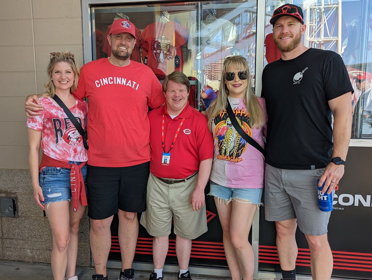 LongChristian's tweet photo. Big @Reds weekend for #TeamLong! #Reds game and @HopOnACure @zacbrownband concert Friday night. Got to see our guy, Teddy, too! Saturday Georgia lived her best life having a great time! Special thanks to @TjFriedl1 for stopping to sign her ball! https://t.co/rAP3krmvuI