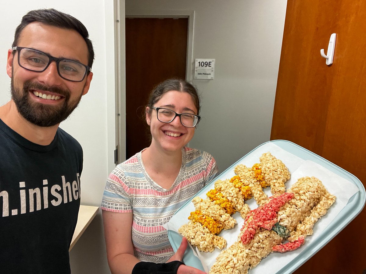An epic leaving do party put on by @ElliottLab!! Thank you for all the great times. I can't wait to put Mr Bones 🦴 in my new office. Thank you Harrah for your edible art 😋.
