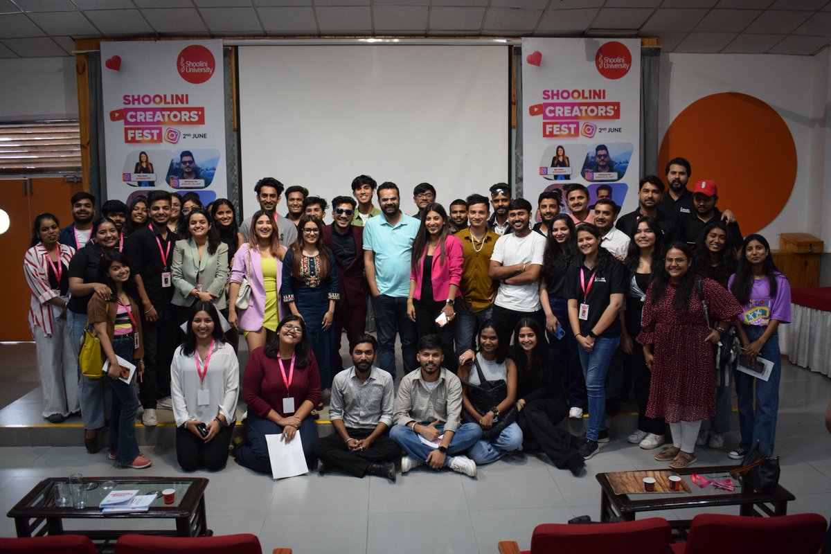ShooliniUniv's tweet photo. Our Creators' Fest was a huge success & each one of us enjoyed the event to the fullest. Thank you for being a part of this journey. ❤️
Here are a few glimpses.
#CreatorsFest2023 #CreatorsFest #influencermarketing #socialmediainfluencer #shooliniuniversity #TechThirsty https://t.co/G5Cl4s2NLq