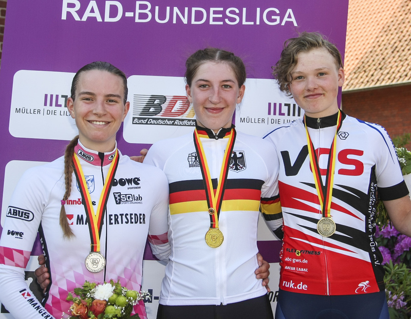 awesomewave13's tweet image. RESULT/

🥇Hannah Kunz (Wipotec RLP)
🥈Pia Grünewald (Mangertseder-Bayern)
🥉Anna Borger (Vermarc Hoeb.ike)

Hannah Kunz is the new 🇩🇪 Junior women's TT champion!

No surprise, she's been the strongest German Jr all year. Great results for Grünewald/Borger.

📸Mareike Engelbrecht