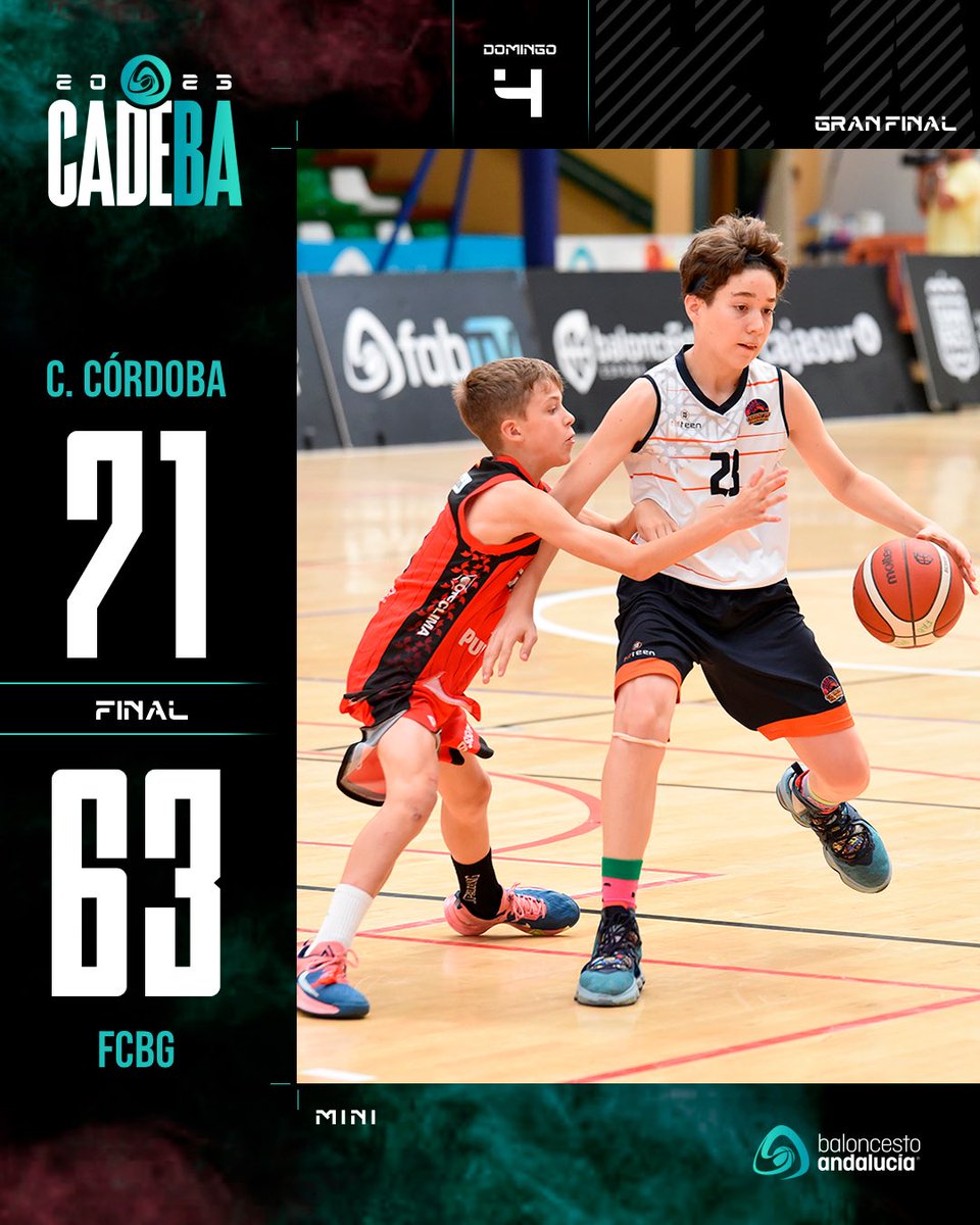 FAB_Andaluza's tweet photo. ⛹️‍♂️ #CADEBAMM2023 | FINAL 🔚

🏆 ¡CIUDAD DE CÓRDOBA ES NUEVO EQUIPO CAMPEÓN DE ANDALUCÍA!

📍Pabellón del Parque, San Fernando
🏀 @cbccordoba 7️⃣1️⃣-6️⃣3️⃣ @FundacionCBG

📊 Afición FAB

#baloncestoandalucia

@urbaser_ @cajasur @TurismoAND @pontgrup @diputacioncadiz @AytoSanFernando https://t.co/fcOMEhpVW5