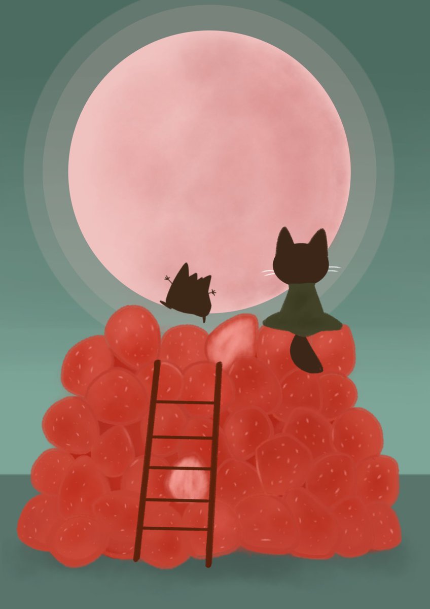 甘い香りの満月。

 #猫 #イラスト
