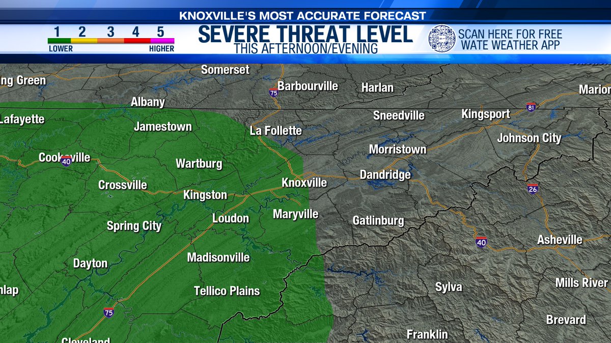 WATE Victoria Cavaliere on Twitter "The Storm Prediction Center has placed part of East