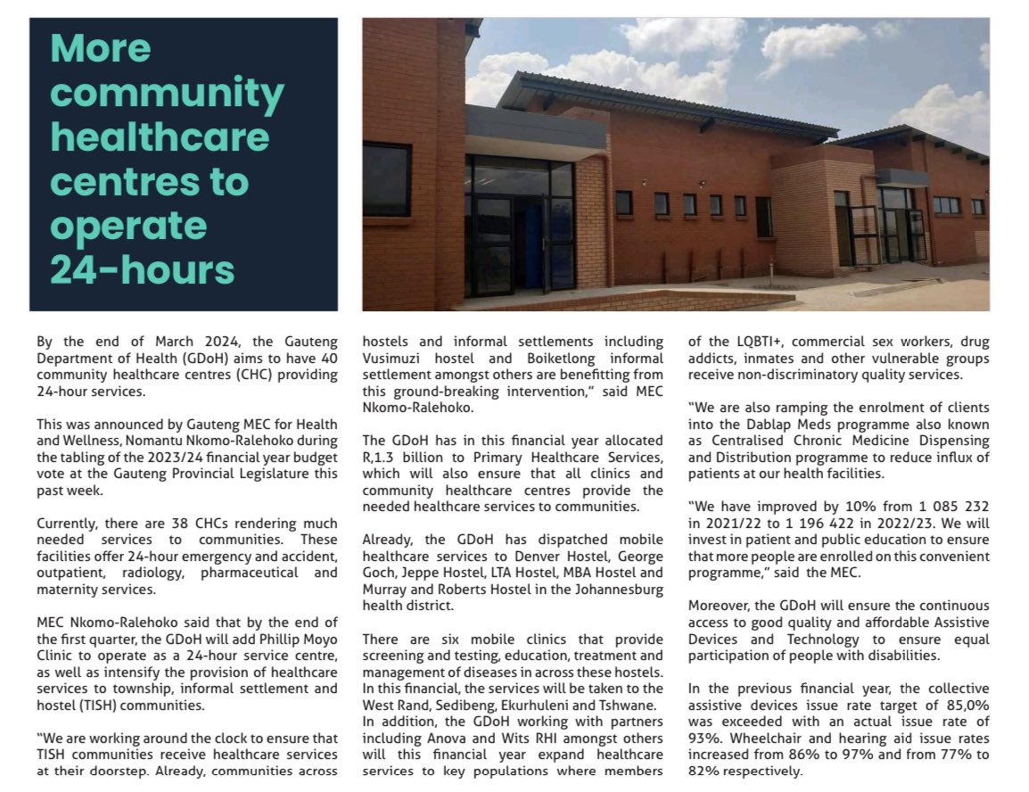 Gauteng Health on Twitter "More community healthcare centres to