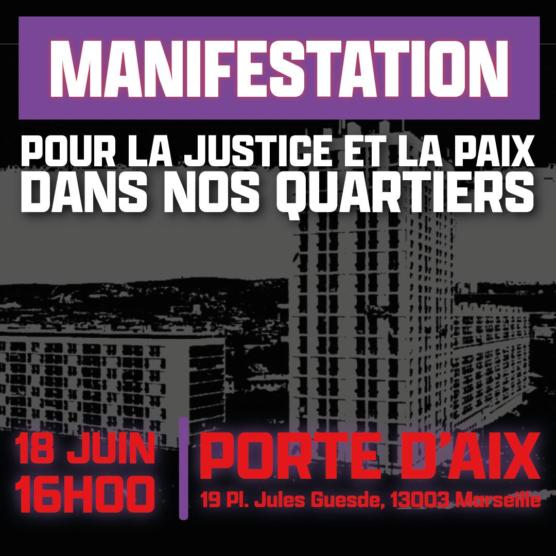 Le collectif des familles de victimes d'assassinats et des associations lancent un appel pour s'unir pour la justice et la paix dans les quartiers ce 18 juin 2023 à 16h au départ de la porte d'aix à Marseille. Merci de relayer l'appel #justiceetpaix #Marseille #marchedu18juin