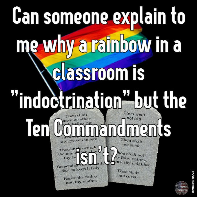 TX GOP failed to pass legislation to require the Ten Commandments to be prominently displayed in every public school classroom but they haven't given up on making schools Christian.

They passed a bill allowing religious chaplains to act as school counselors in the 2023-24 school…