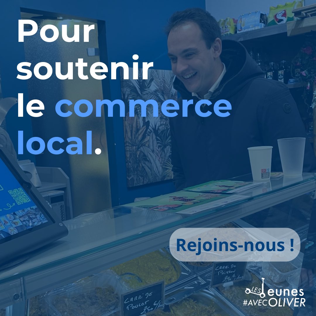 Jeunes_avec_PO's tweet photo. Pour soutenir le commerce local, rejoins-nous aux côtés de @poliver69 ! 🔴🔵

#Lyon #AvecOLIVER https://t.co/1DyDMaFiZs