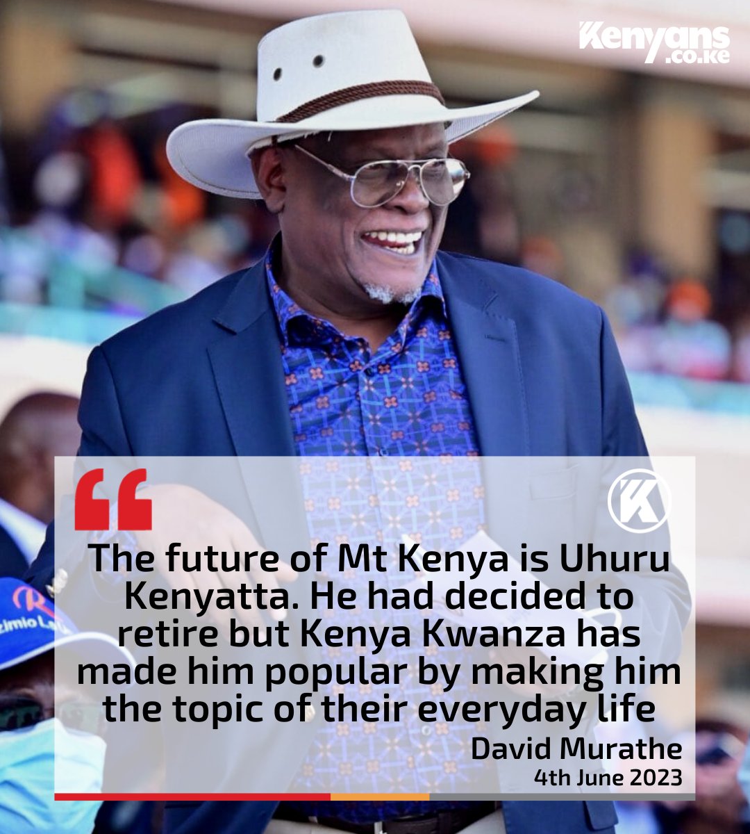 It is only Raila and Murathe who believes Uhuru Kenyatta still holds the strings of power to catapult him to State House, a balloon that long burst into smithereens. Uhuru is grappling with Mungiki to stomp the grounds again.  Loud futility....