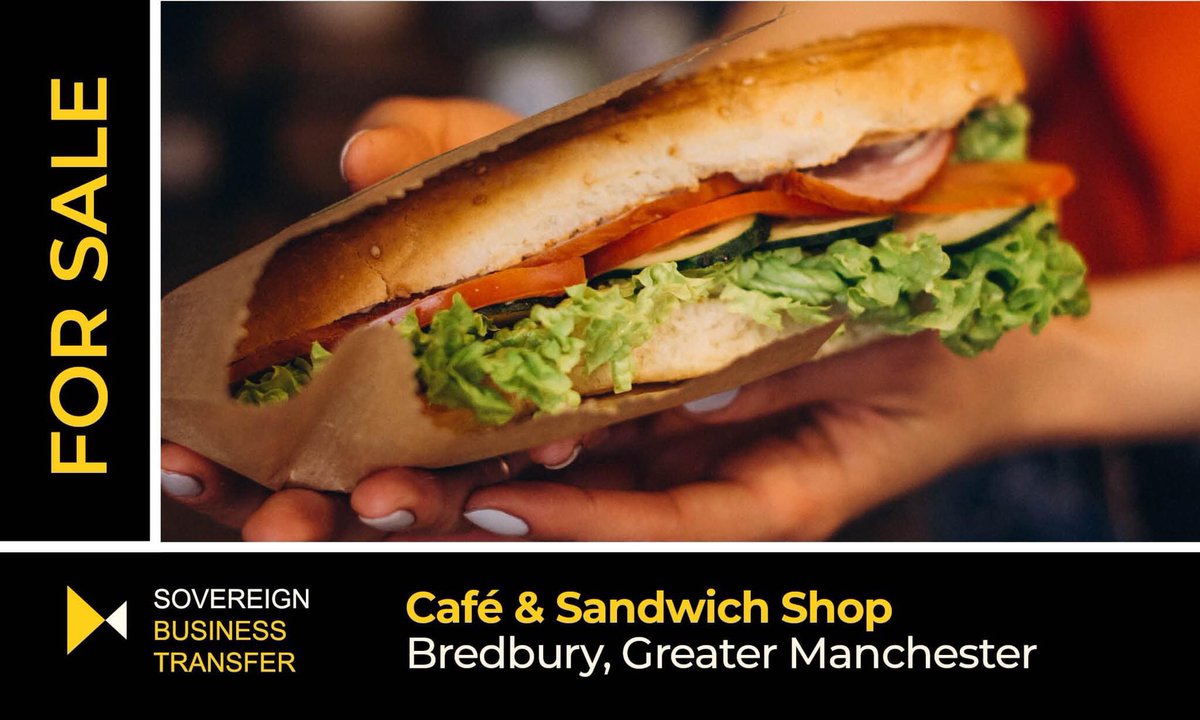 Immaculate cafe / sandwich bar with outside catering for sale in Bredbury, #Stockport. Located just off the main road, with high visibility and off road parking.

More info 👉 sovereignbt.co.uk/business-for-s…

Interested? Call Sovereign on 0161 486 1958 👍