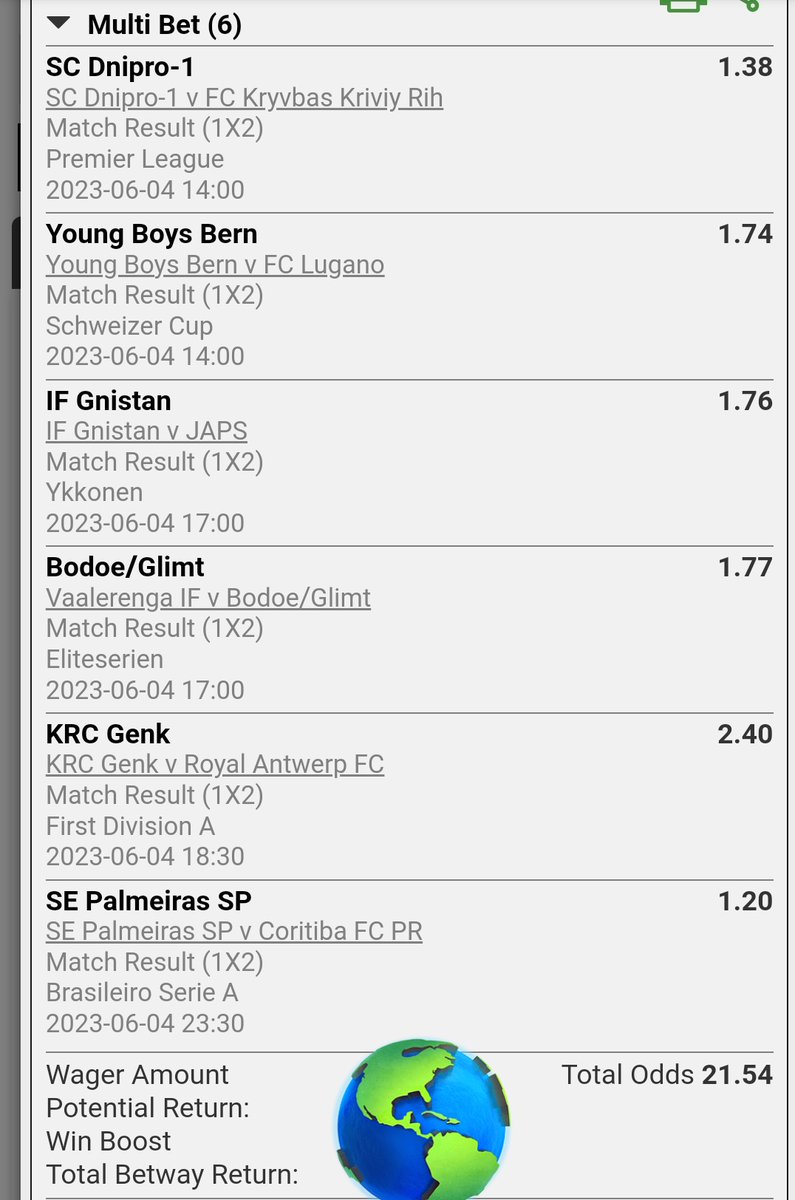 Booking Code X4F7AED1B

20 Odds

@bettipstar1 @psalmmychizzy @OddsAltas @LouieDi13