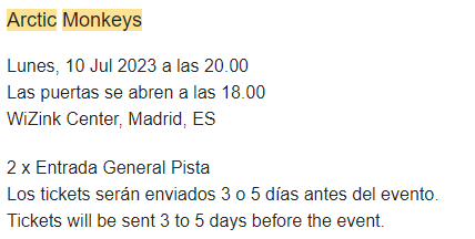Javi_CanoA's tweet photo. Se venden 2 entradas para el concierto de Arctic Monkeys el 10 de julio en el WiZink Center, Madrid. Pista. A precio de compra. #arcticmonkeysticket #ArcticMonkeys #Articmonkeys https://t.co/nLSnh4k6a9