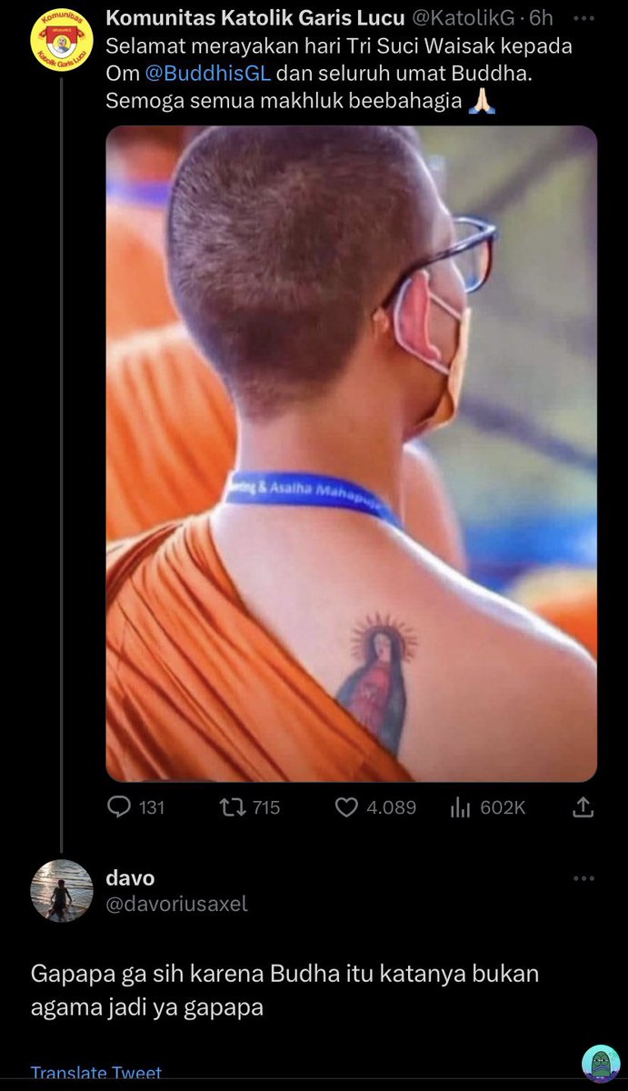 💚 Tanpa mengurangi rasa hormat &amp; toleransi, aku mau tanya utk menambah wawasan. berarti Budha itu apa ya? kurang ngerti katanya Budha itu bukan agama. Maaf kalo tweet ini bahasa ku kurang bagus. Tolong diluruskan ya 🙏🏻