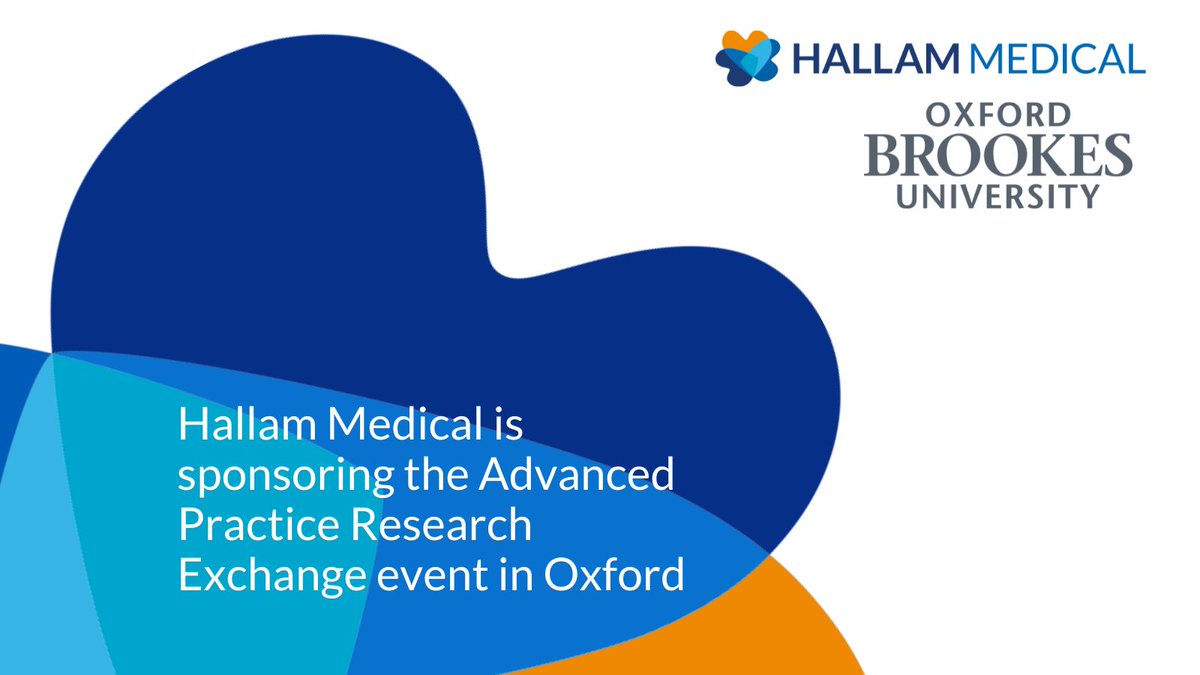 Hallam Medical is proud to be sponsoring the Advanced Practice Research Exchange event in Oxford. Read more here: ow.ly/Tkk950Ozwcj #advancedpractice