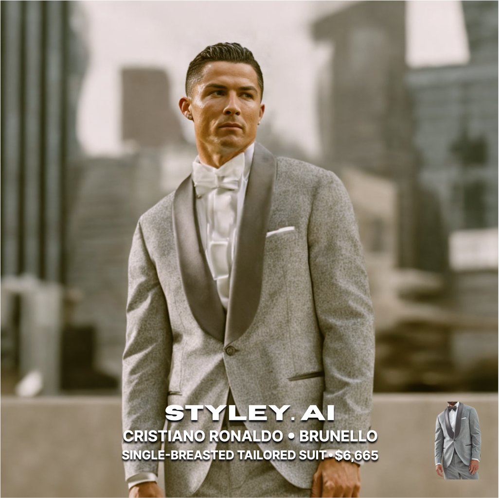 StyleyMe's tweet photo. And Brunello @Cucinelli ? 

Anyone in anything. See how you'd 👀 before you 💰 w #AI https://t.co/nk1Vhkb7np