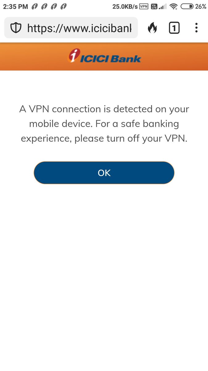 Fiberfil's tweet photo. .@ICICIBank 
VPN is probably used to stop tracking correct? 
Why do you want to track? &amp; What do you track? &amp; How is it safe banking? 
Kindly explain
.@hitendra_t https://t.co/VP3mLfgOso