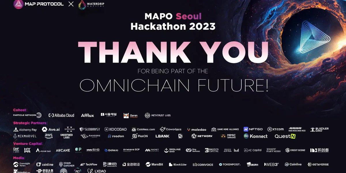 MAP ProtocolとWaterdrip Capitalが主催した第1回MAPO Seoul Hackathonは、17の賞と3つのAWS選考賞を受賞し、成功裏に終了しました！ post.readon.me/share?content_…