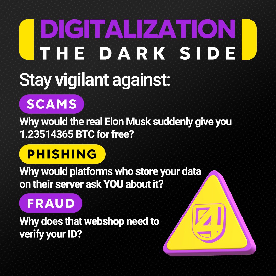 4YourData's tweet photo. ⚠️ Data exploitation is a growing concern. Stay vigilant against scams, phishing attempts, and online fraud. Educate yourself about digital threats, install reputable antivirus software, and report suspicious activity. Be safe online! #DataExploitation #PrivacyMatters #4YourData https://t.co/D9HGx4HMWi